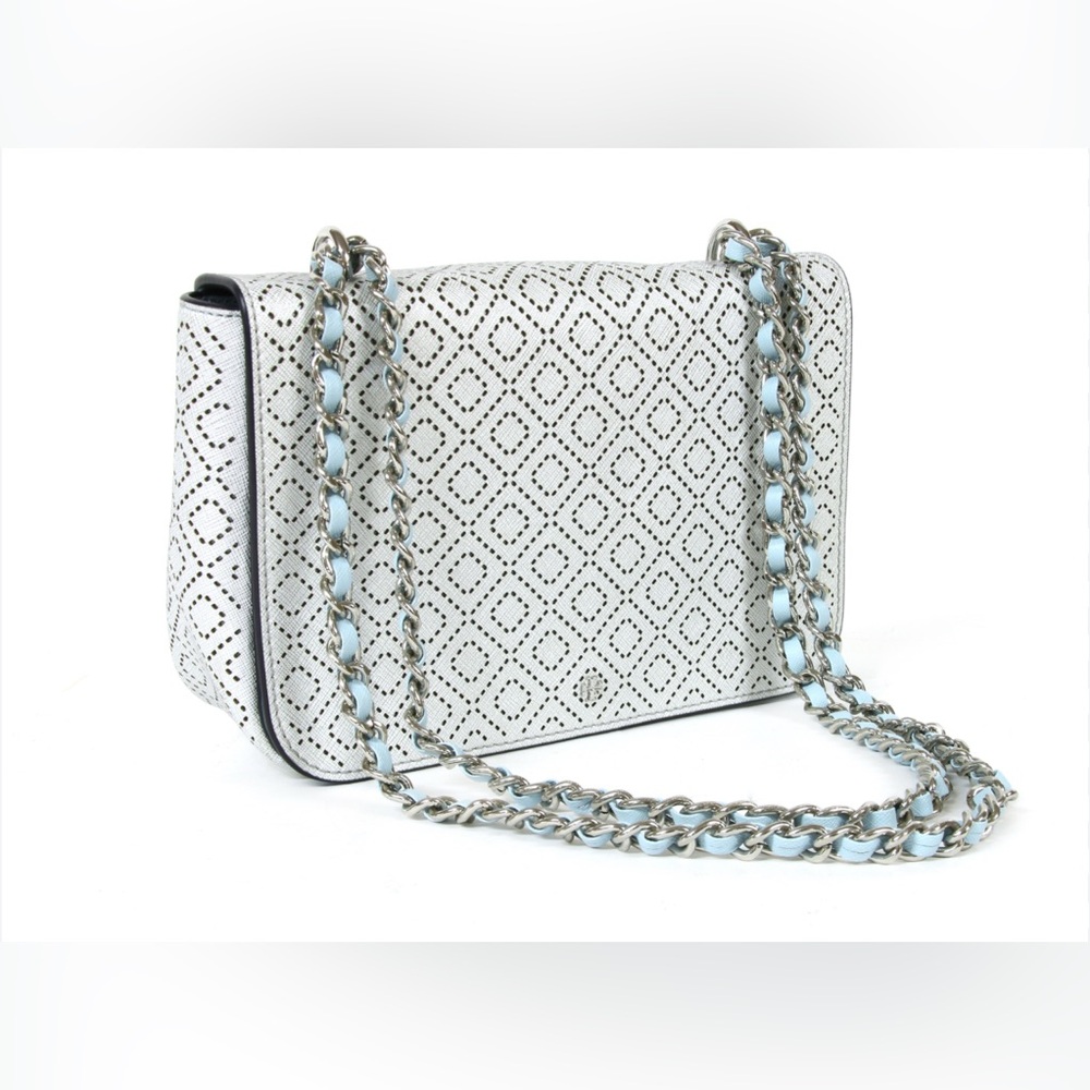 Elegant light blue Tory Burch Chain Shoulder Bag